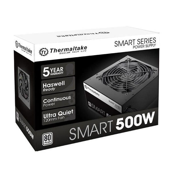 FUENTE 500W THERMALTAKE SMART 80 PLUS WHITE