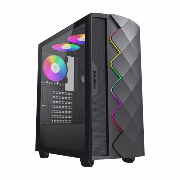 GABINETE GAMEMAX DIAMOND CP BK TG 4FAN ARGB