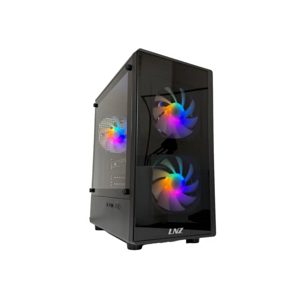 GABINETE GAMER LNZ M10 MATX 3 COOLERS FRGB