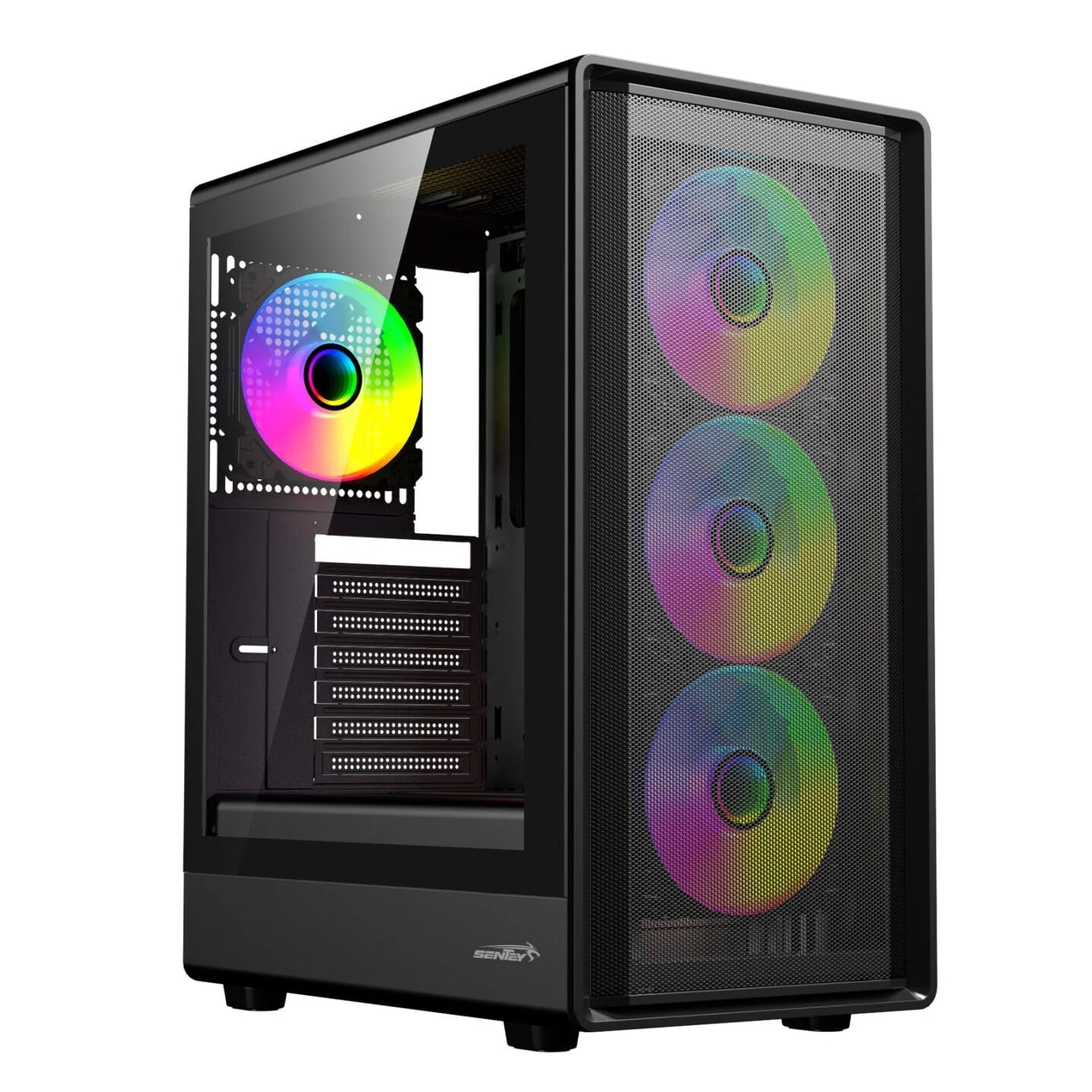 GABINETE GAMER SENTEY M40 STREGA BLACK ATX 4 COOLERS ARGB