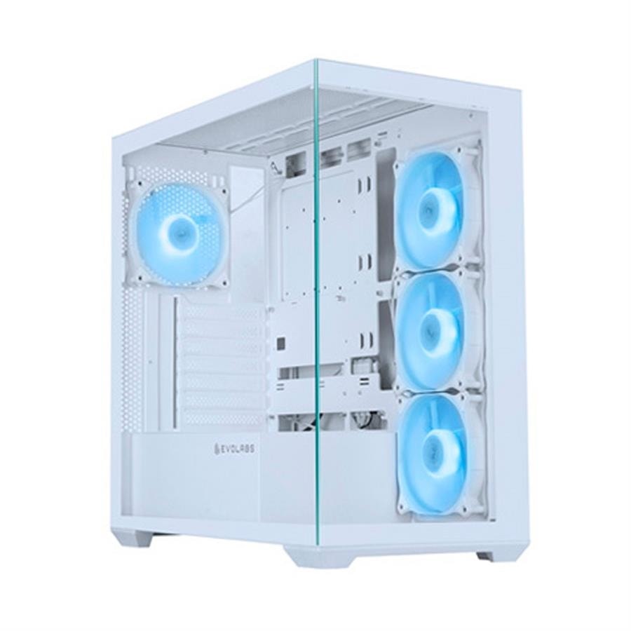GABINETE GAMER EVOLABS PROGRESSION WHITE EVO-305AW ATX 4 COOLERS ARGB