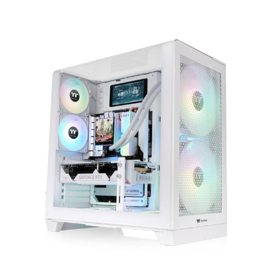 Gabinete TT View 390 Air Mid- TG Curvo Fan x2 White