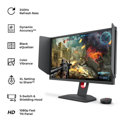 MONITOR GAMER LED 24.5 ZOWIE XL2546 K DARK GREY 240 HZ