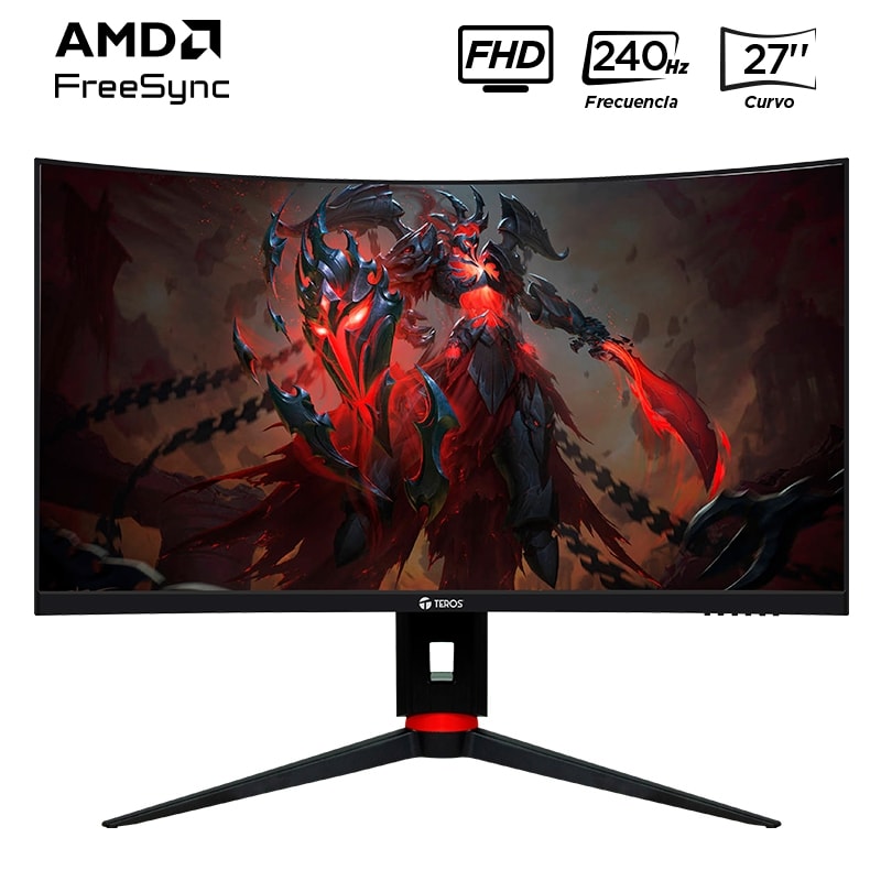 Monitor Gamer Teros TE-2764G 27″ Curvo VA FHD 240Hz 1ms FICHA USA
