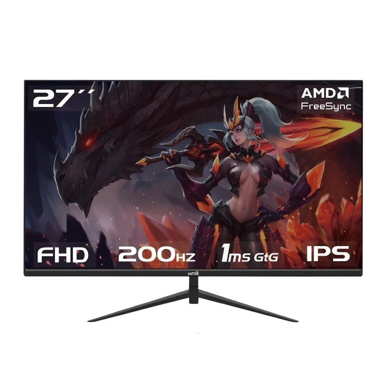Monitor Gamer Raptor Hawk Eye 27″ Frameless IPS FHD 200Hz 1Ms HDMI-DP Negro