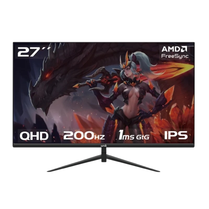Monitor Gamer Raptor Hawk Eye 27″ Frameless IPS QHD 200Hz 1Ms HDMI-DP Negro