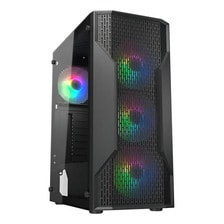 Gabinete Gamer Cougar Mx110 Rgb 4 FAN Ventiladores Coolers Incluidos Color Negro