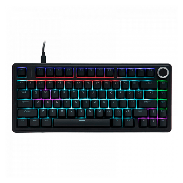Teclado Aula F75 Wired Negro Mecánico 75% Rainbow RGB Switch Red Inglés