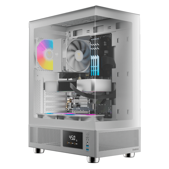 Gabinete Gamdias Atlas E1 White Pantalla LCD Templado 3x12cm ARGB