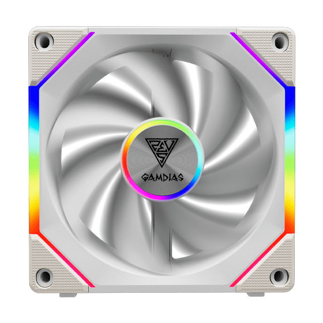 Cooler Fan Gamdias Aeolus P2-1201 White Magnético Reversible ARGB 120mm