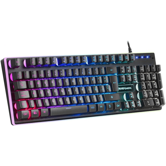Teclado Gamer Mars Gaming MK320ES RGB Reposamuñecas Switch H-Mech Red Español