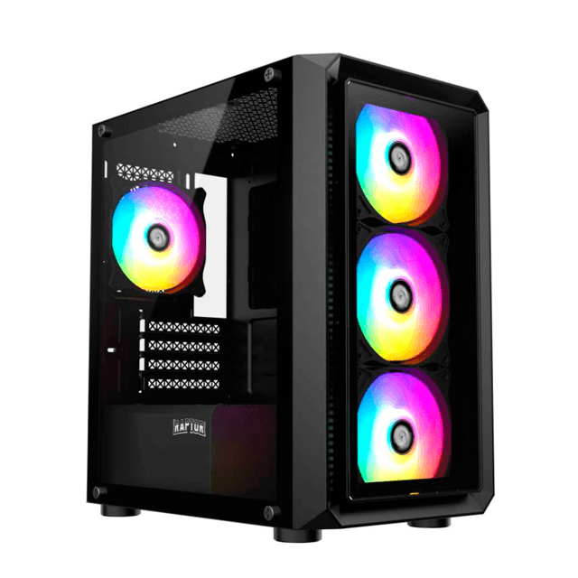 Gabinete Raptor Infinity Glass Mesh Templado 4x12cm RGB