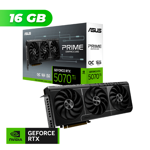 Placa de Video ASUS NVIDIA GeForce RTX 5070 TI PRIME OC 16Gb GDDR7 + PRAGMATA Bundle