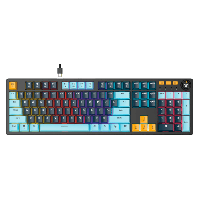 Teclado Fantech Atom107S MK893S RGB Mizu Navy Mecánico Switch Red Inglés