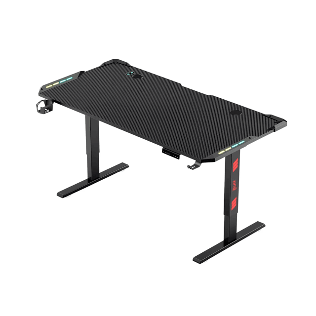 Escritorio Gamer Raptor Glow Station RGB Elevación + Portavasos + Soporte Auriculares