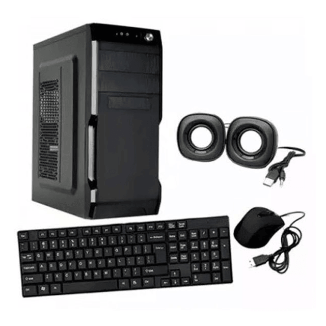 Gabinete KIT ATX C/Fuente 500W (Teclado. Mouse y Parlantes)
