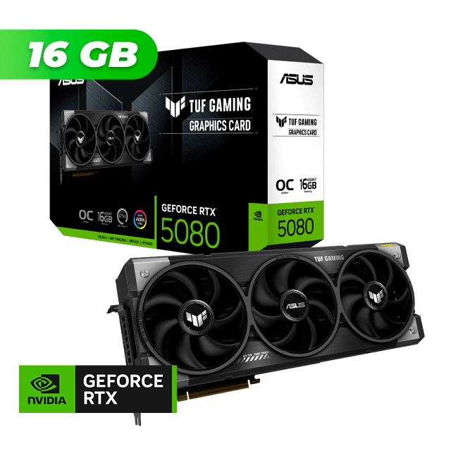 Placa de Video ASUS NVIDIA GeForce RTX 5080 TUF GAMING OC 16Gb GDDR7 + PRAGMATA Bundle