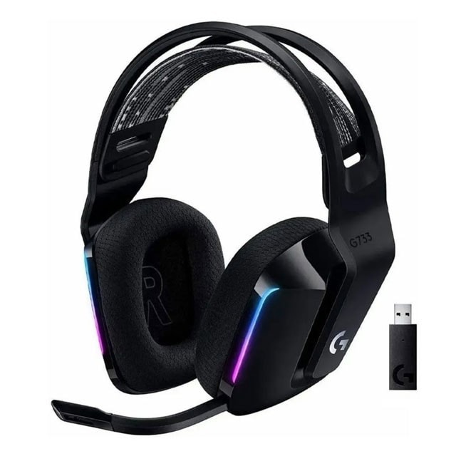 Auriculares Logitech G733 Lightspeed Black RGB Wireless Gaming Headset PC 981-000863