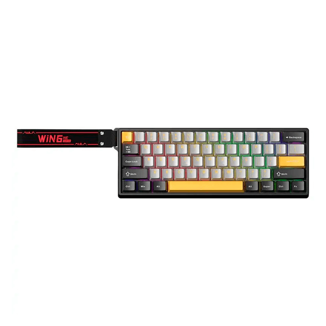 Teclado Aula WIN60HE Max Dark Grey Light Grey Yellow Mecánico Magnético Switch Wing Chun Ingles