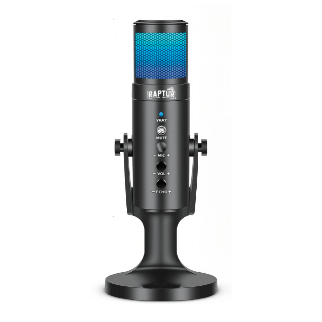 Micrófono Raptor Vox PRO RGB USB p/Streaming