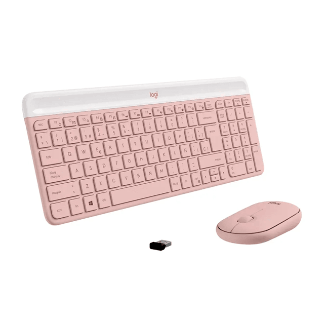 Kit Teclado y Mouse Logitech MK470 Wireless Slim Rose 920-011312