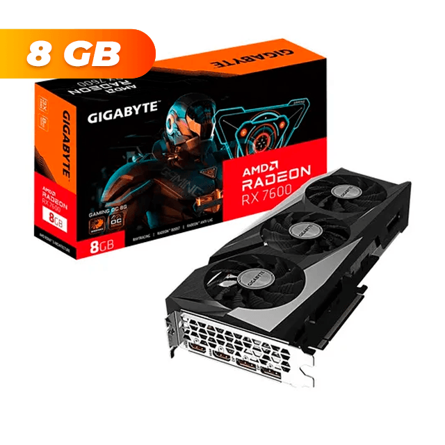 Placa de Video Gigabyte Radeon RX 7600 Gaming OC 8Gb GDDR6