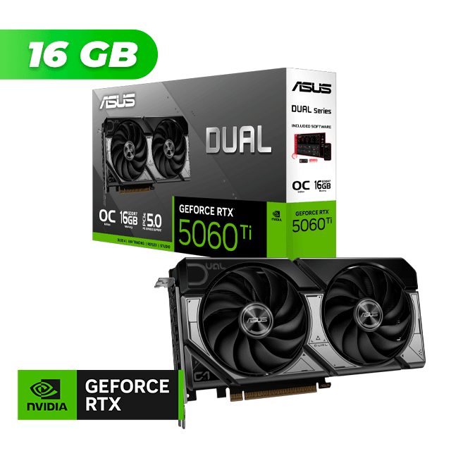 Placa de Video ASUS NVIDIA GeForce RTX 5060 TI DUAL OC 16GB GDDR7 + Bundle 007 First Light