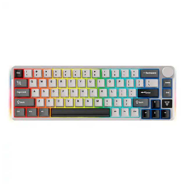 Teclado Fantech Atom PRO66 MK919 RGB Grey Wireless Bluetooth Mecánico 65% Switch Red Inglés