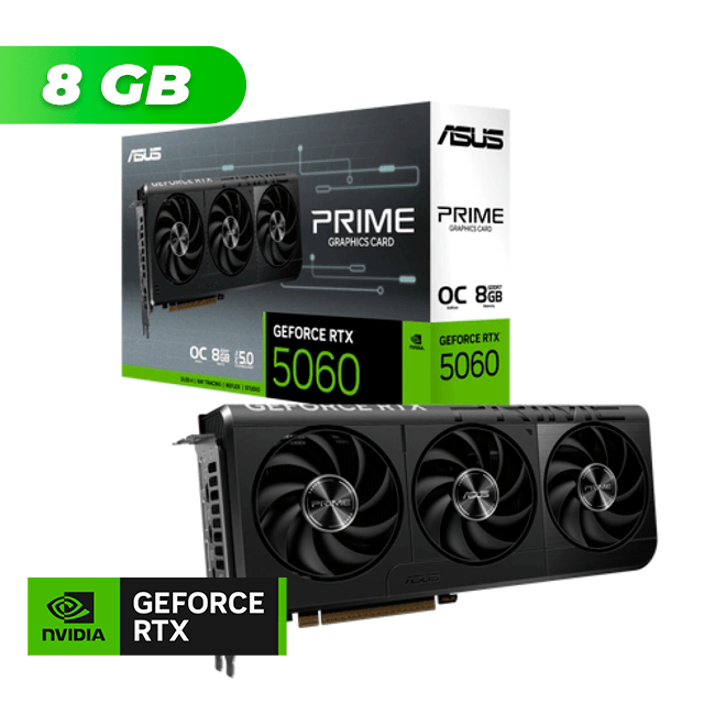 Placa de Video ASUS NVIDIA GeForce RTX 5060 PRIME OC 8GB GDDR7