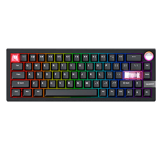 Teclado Fantech Maxfit6 MK920 RGB Black Wireless Bluetooth Mecánico 65% VIA Switch Brown Inglés