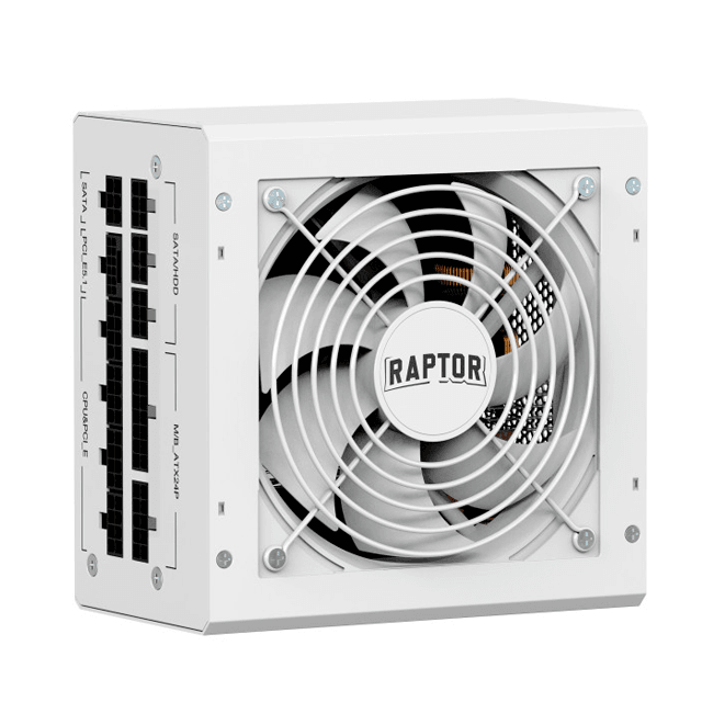 Fuente Raptor Volt 1000W 80 Plus Gold Full Modular PCIe 5.1 Blanca