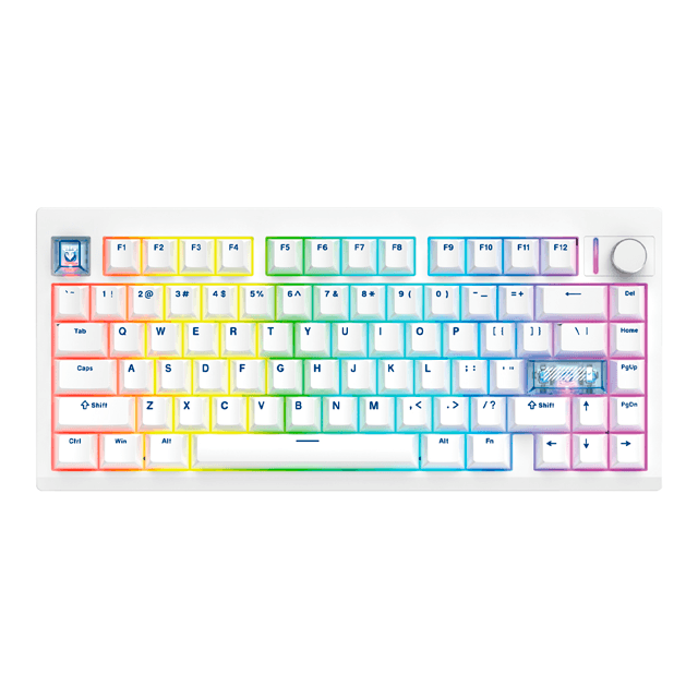 Teclado Fantech Maxfit8 MK921 RGB White Wireless Bluetooth Mecánico TKL VIA Switch Brown Inglés