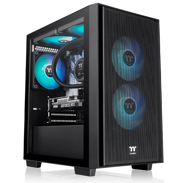 Gabinete Thermaltake Versa H16 Templado Black ARGB 3x12cm Micro ATX