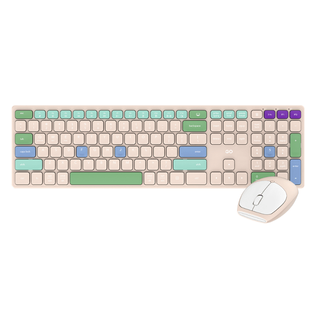 Kit Teclado y Mouse Fantech GO POP WK895 Beige Inalámbrico Bluetooth Inglés