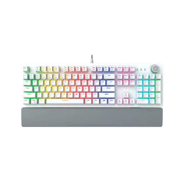 Teclado Fantech Maxpower MK853V2 RGB White Mecánico Switch Red Inglés