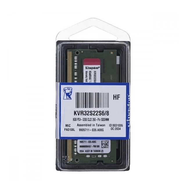 Memoria RAM Kingston 8GB DDR4 SODIMM 3200Mhz NOTEBOOK