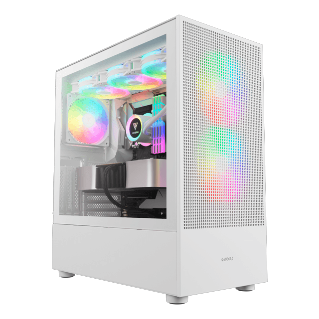 Gabinete Gamdias Talos M3 Mesh White Templado USB Type-C 3x12cm ARGB E-ATX