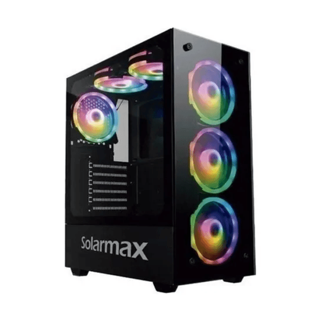 Gabinete Solarmax CM-5901 Black Templado ARGB 6x12cm