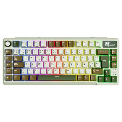 RK ROYAL KLUDGE TECLADO L75 PALM GREEN BEIGE SWITCH