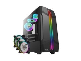 Gabinete Gamer Shot Gaming 8013 Rgb Atx Con Lateral De Vidrio Templado + 3 Fanes Rgb 120mm