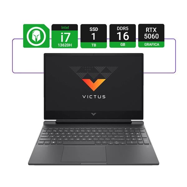 Notebook Hp Victus 15 Fa2093dx Gaming 15.6" 144hz Intel I7 13620h 16gb Ram 1tb Nvme W11 Rtx 5060 8gb