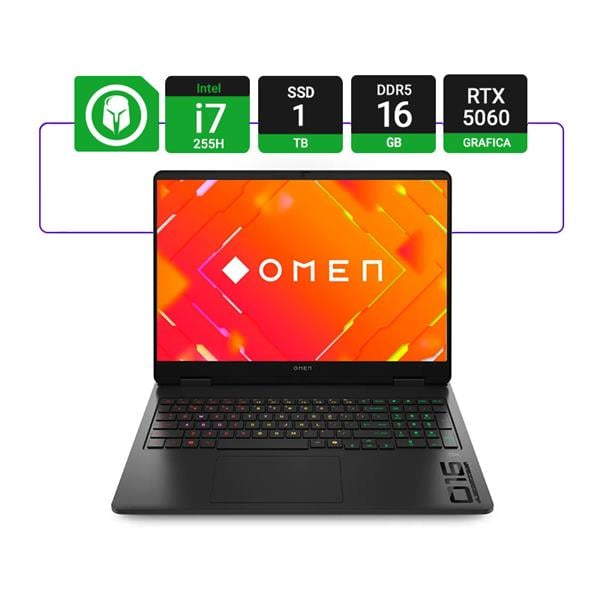 Notebook Hp Omen 16-Am0073 16" Intel I7 Core Ultra 255h 16gb Ram 1tb Nvme Rtx 5060 8gb W11 - 144hz