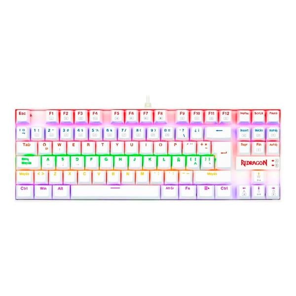 Teclado Mecanico Redragon K552w Kumara White Rainbow Red Switches - Español