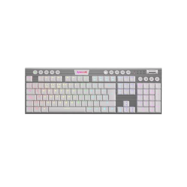 Teclado Mecanico Cableado Redragon K619 Horus Fs White Rgb Red Switches - Español