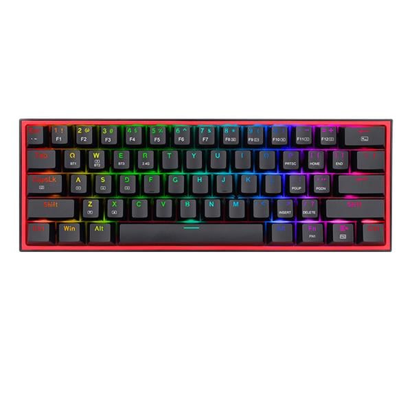 Teclado Mecanico Inalámbrico 60% Redragon Fizz Pro K616 Black Rgb Red Switches - Sp