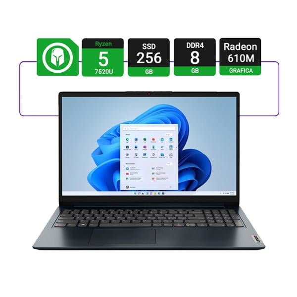 Notebook Lenovo Ideapad 1 15amn7 15.6" Ryzen 5 7520u 8gb Ram 256gb Ssd - Touchscreen - Win11