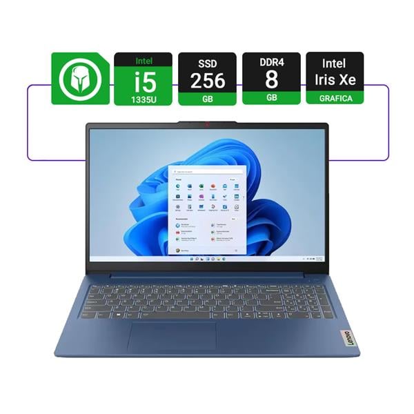 Notebook Lenovo Ideapad 1 15.6" Intel I5-1335u 8gb Ram 256gb Ssd Touch W11 - Abyss Blue