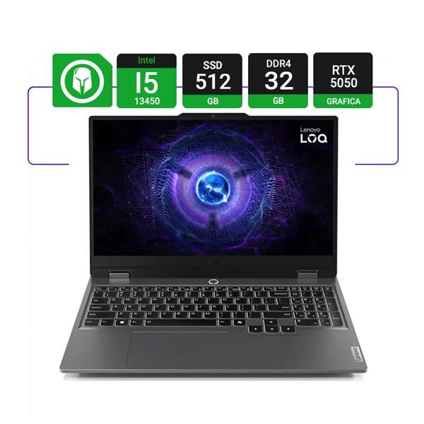 Notebook Gamer Lenovo Loq 15irx10 Gaming 15.6" Intel I5 13450hx 32gb Ram 512gb Ssd Rtx 5050 W11