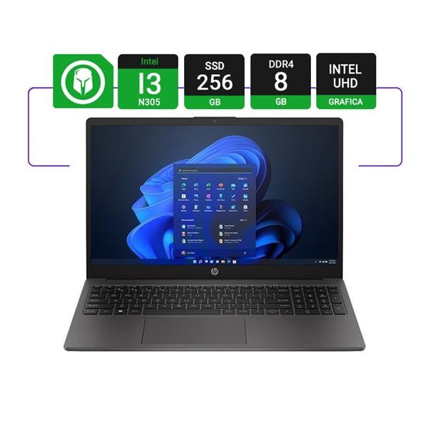 Notebook Hp B83u6at 15,6" 250 G10 Intel I3 N305 8gb Ram 256gb Ssd - Free Dos 3.0