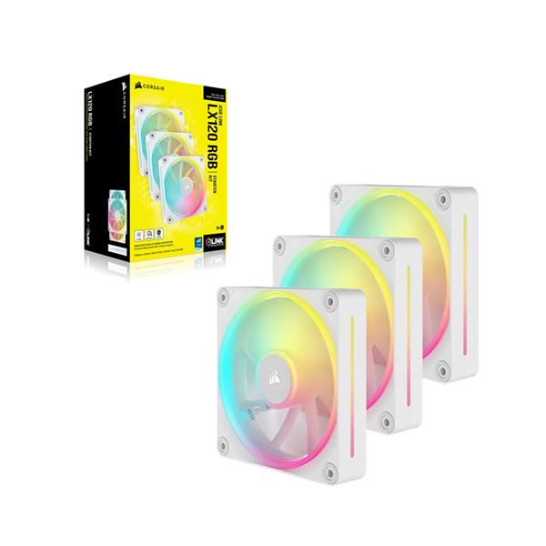 Fan Cooler 120mm Corsair Lx120 Pwm Link Icue Rgb White Pack X3